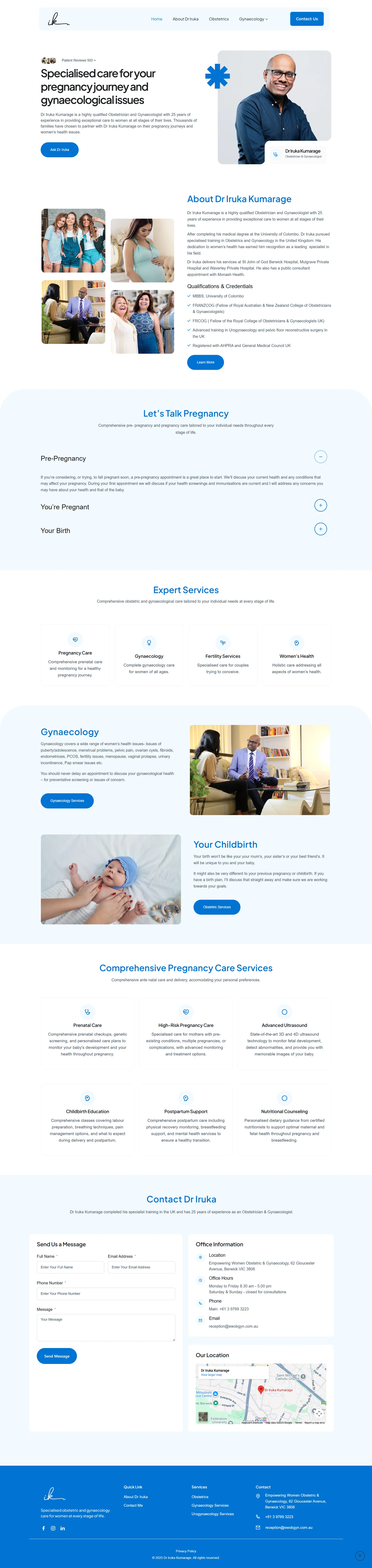 Dr Iruka Kumarage Website UI design