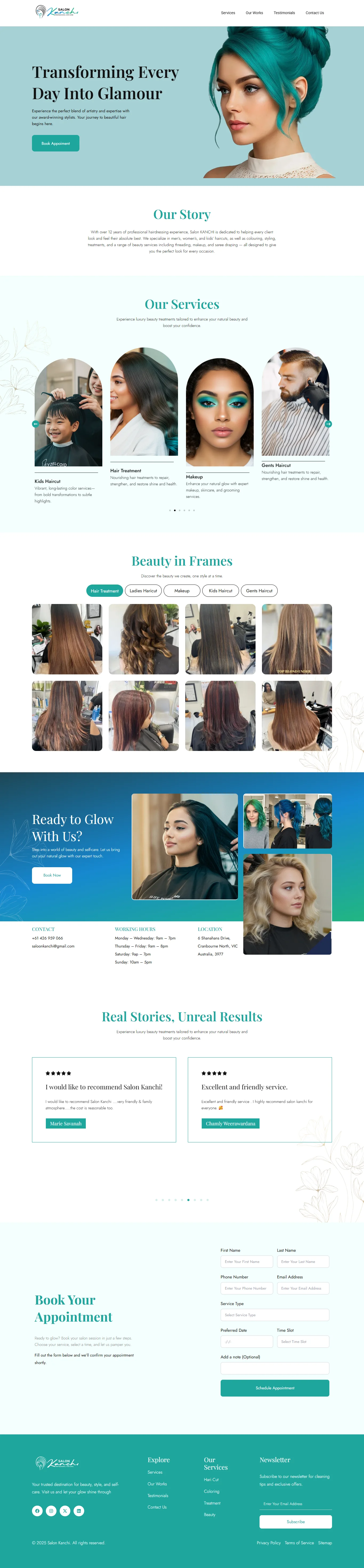 Salon Kanchi UI Design